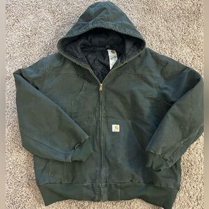 Vintage Y2K 2003 carhartt green work coat jacket 14806 2XL